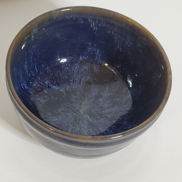 Blue glazed Handmade cereal bowl / multipurpose - 3.5"T x 6"W - Picture 2 of 8